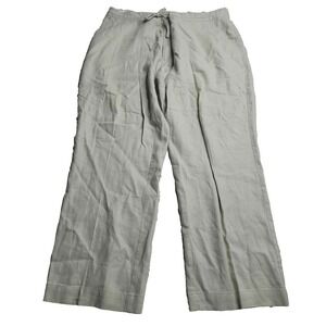 Havanera Biege Linen Blend Drawstring Pants‎ Women's XL Beach Coastal